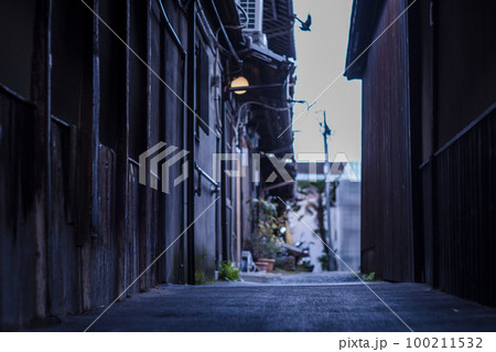 京都市内の町屋の路地を撮影 100211532