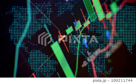 Indicators including volume analysis for professional technical analysis on the monitor of a computer. Indicators including volume analysis for professional technical analysis on the monitor of a computer. 100211744