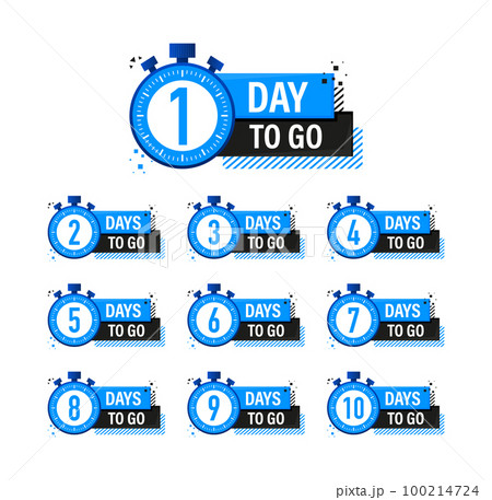 Set Days To Go Badges. Countdown badges. Product limited promo. Day only stock 100214724