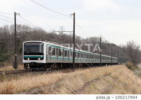 東北本線を行く常磐線E501系（郡山総合車両センター入場回送） 100217904