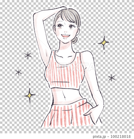 腋下/腋毛/廢毛/廢毛治療/美容/女性胃/腸道活動/之前/之後/大媽身形/老化/ 100218018