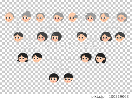 家系図のイラスト: 家族・親戚のアイコン 100219068