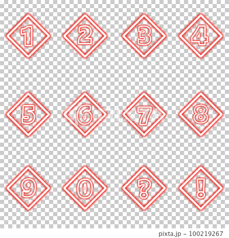 red rhombus neon numbers set red rhombus neon numbers set 100219267