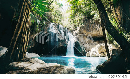 滝 滝つぼ 背景素材 滝 滝つぼ 背景素材 100220146