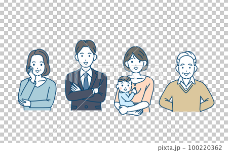 Illustrations of local people and townspeople 100220362