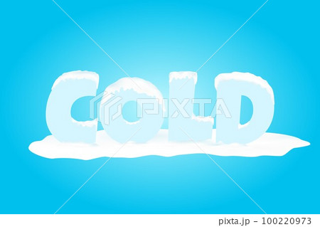 cold with snow single 3d word on blue background, vector illustration for website graphic element 100220973