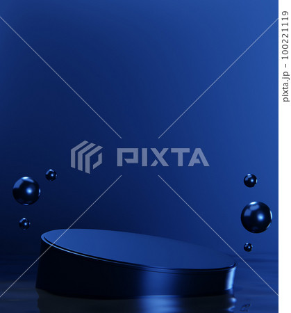 Blue Abstract geometric background, japanese style podium blue concept . 100221119