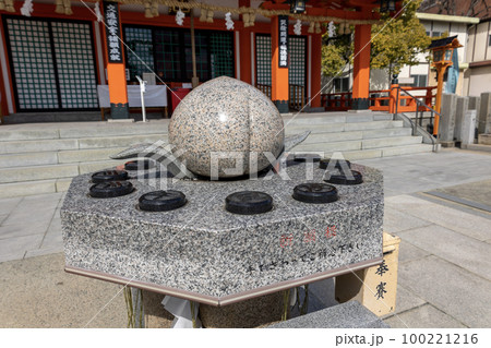 大阪府吹田市にある素盞嗚尊神社(片山神社)の祈願桃 2023年2月25日撮影 大阪府吹田市にある素盞嗚尊神社(片山神社)の祈願桃 2023年2月25日撮影 100221216