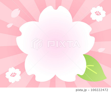ポップな桜のイラストのバナー素材 ポップな桜のイラストのバナー素材 100222472