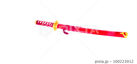 Red Samurai Sword Isolated 100223012