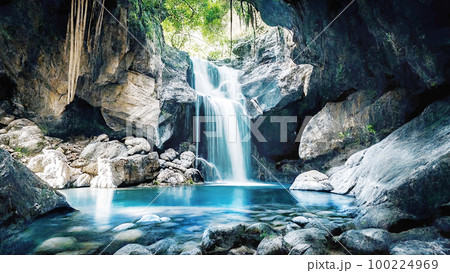 滝 滝つぼ 背景素材 滝 滝つぼ 背景素材 100224969