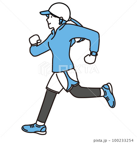 ジョギング　ランニング　スポーツ素材 100233254