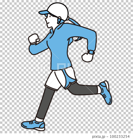 ジョギング　ランニング　スポーツ素材 100233254