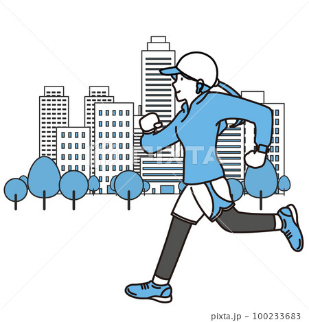 ジョギング　ランニング　スポーツ素材 100233683