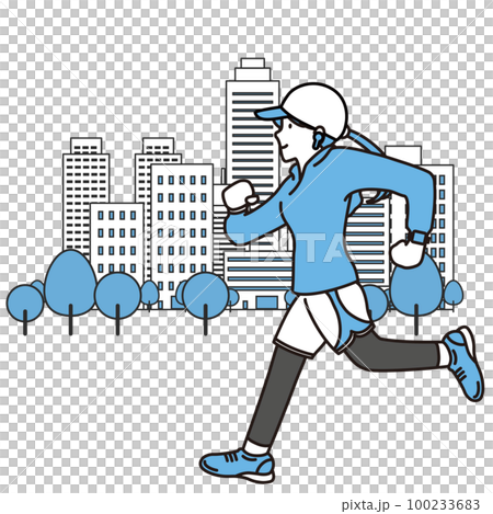 ジョギング　ランニング　スポーツ素材 100233683