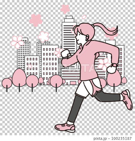 ジョギング　　春　新生活イメージ素材 100235187