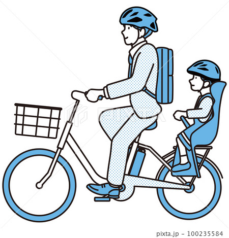 通園　通勤　電動自転車　イメージ素材 100235584