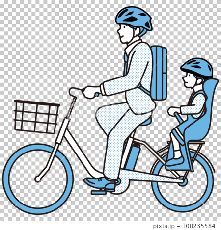 通園　通勤　電動自転車　イメージ素材 100235584