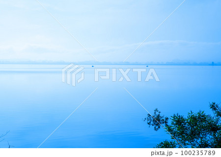 谷中湖　渡良瀬遊水地　早朝の風景　　 100235789