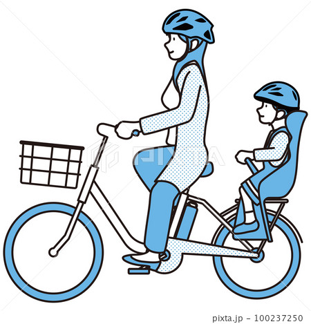 通園　通勤　電動自転車　イメージ素材 100237250