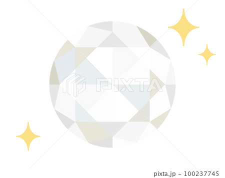 宝石やブリリアントカットをイメージしたダイヤモンドのイラスト 100237745