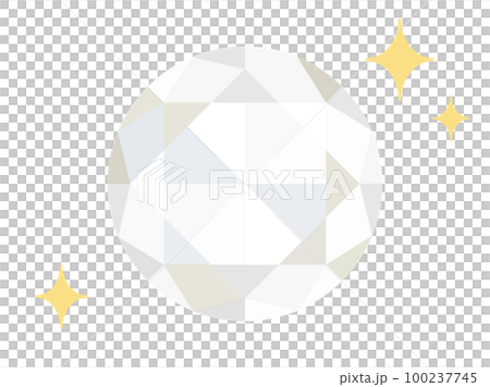 宝石やブリリアントカットをイメージしたダイヤモンドのイラスト 100237745