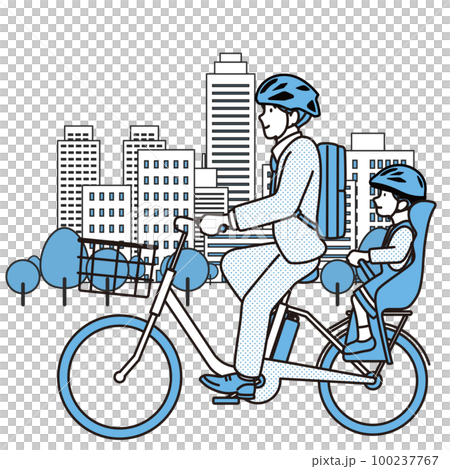 Kindergarten commuting electric bicycle image material Kindergarten commuting electric bicycle image material 100237767