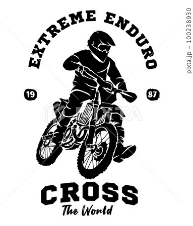 Enduro motocross vector illustration, perfect for t shirt design and competition event logo Enduro motocross vector illustration, perfect for t shirt design and competition event logo 100238930