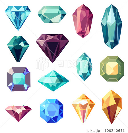 vector set illustration in cartoon style of golden trophy and stones 100240651
