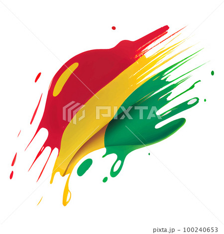 vector illustration of red , yellow and green colors of flag of Black history month celebrate on white isolate 100240653