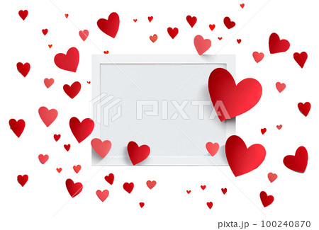 vector illustration of frame background with heart spring concept 100240870
