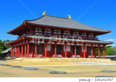 【奈良県】晴天の興福寺（中金堂） 100242497