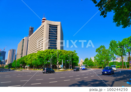 【東京都】5月・爽やかな青空のゴールデンウイークに新緑の国会議事堂を家族で観光 100244250