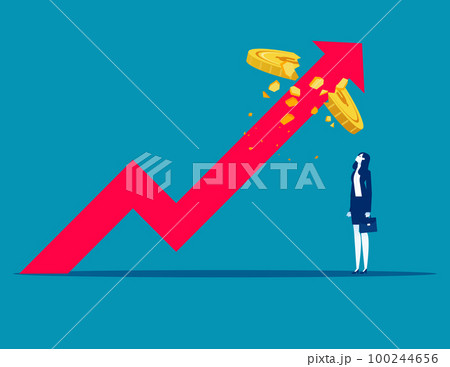 Lost investment in deflation and inflation crisis. Business depreciation vector illustration 100244656