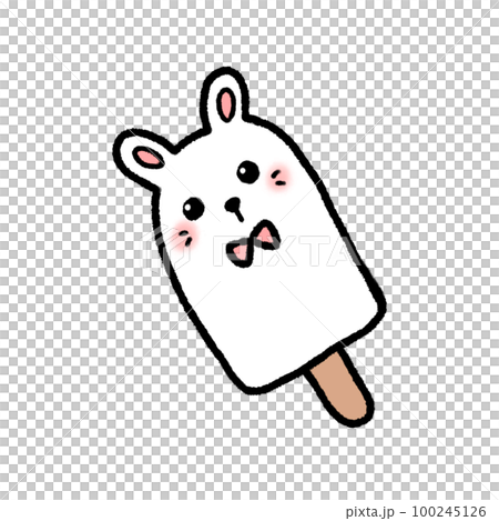 Hand-drawn Ice cream rabbit in doodle style 100245126