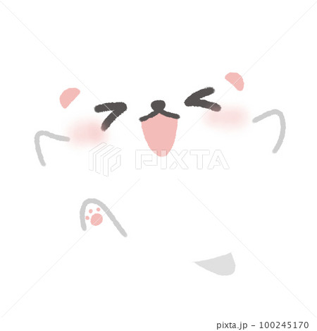 Hand-drawn Cute White Bear feel happy in doodle style 100245170