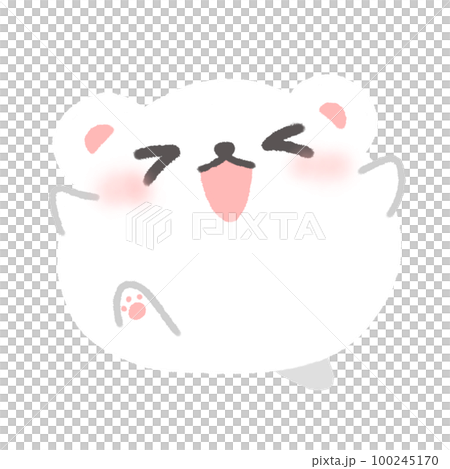 Hand-drawn Cute White Bear feel happy in doodle style 100245170