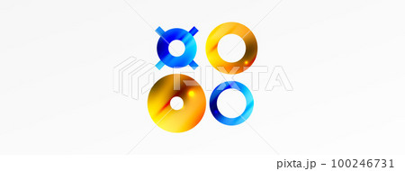 Minimal geometric abstract background. Circle, line and round shapes design. Trendy techno business template for wallpaper, banner, background or landing Minimal geometric abstract background. Circle, line and round shapes design. Trendy techno business template for wallpaper, banner, background or landing 100246731