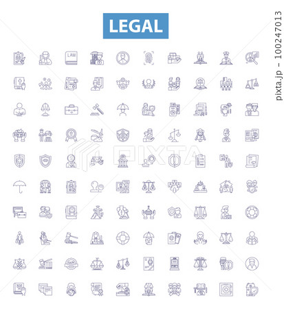 Legal line icons, signs set. Lawful, Just,...のイラスト素材 [100247013] - PIXTA