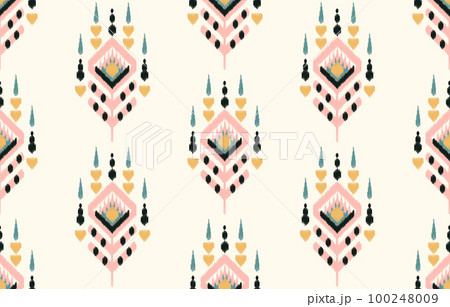 Ethnic seamless pattern. Vector geometric Tribal African Indian traditional embroidery background, Bohemian fashion. Ikat fabric carpet batik ornament chevron textile decoration, wallpaper folklore st Ethnic seamless pattern. Vector geometric Tribal African Indian traditional embroidery background, Bohemian fashion. Ikat fabric carpet batik ornament chevron textile decoration, wallpaper folklore st 100248009