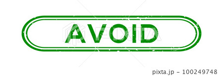 Grunge green avoid word rubber seal stamp on white background 100249748
