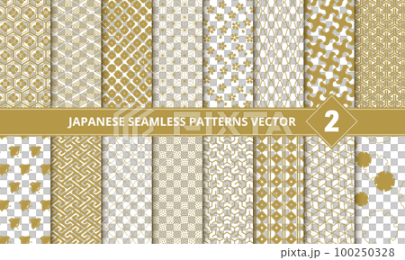 和柄のシームレスな透過パターンセット2 和柄のシームレスな透過パターンセット2 100250328
