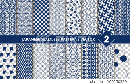 Japanese pattern seamless transparent pattern set 2 Japanese pattern seamless transparent pattern set 2 100250329