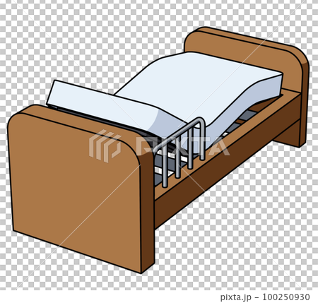 介護用ベッド斜め後ろのイラスト 介護用ベッド斜め後ろのイラスト 100250930