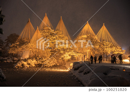 【石川県】兼六園の雪吊りライトアップ 100251020
