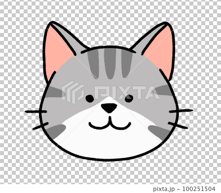サバトラ白猫のアイコンイラスト 100251504