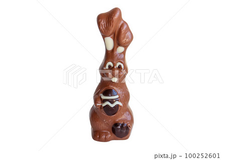Easter chocolate bunny isolated on white background Easter chocolate bunny isolated on white background 100252601