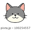 ハチワレ猫のアイコンイラスト 100254557