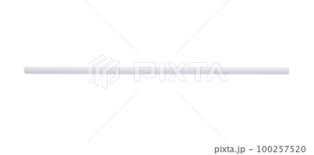 White plastic straw isolated on white background 100257520
