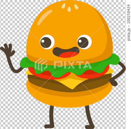 Smiling Hamburger Cartoon Character. 100258424